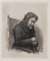 KG 08264
          <br/>
          Oude zittende man met wandelstok
          <br/>
          <em>Dubourcq, Pierre Louis (1815-1873)</em>